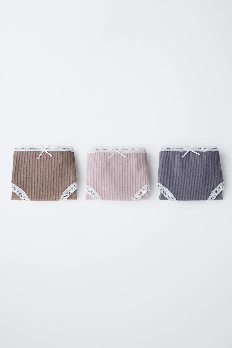 2-6 YEARS/ THREE-PACK OF LACE UNDERWEAR
