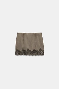 WASHED LACE EFFECT SKIRT