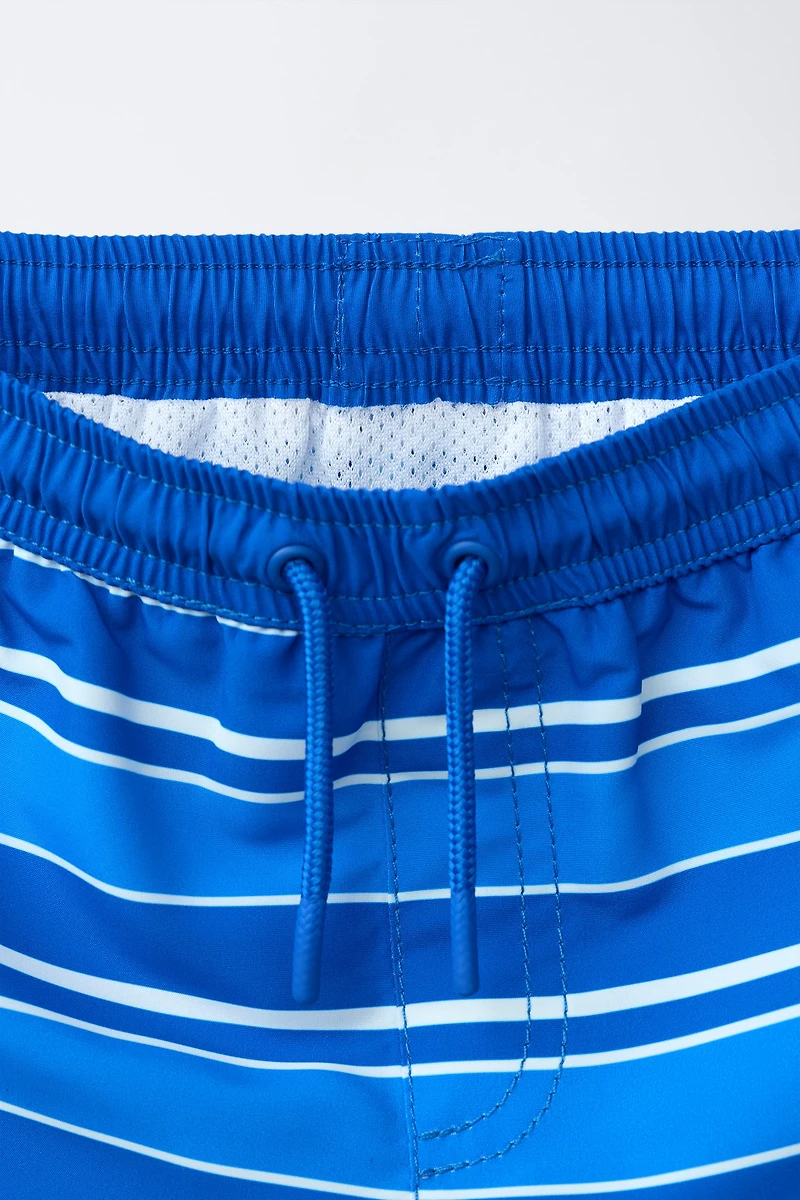 6-14 YEARS/ STRIPED SWIM SHORTS
