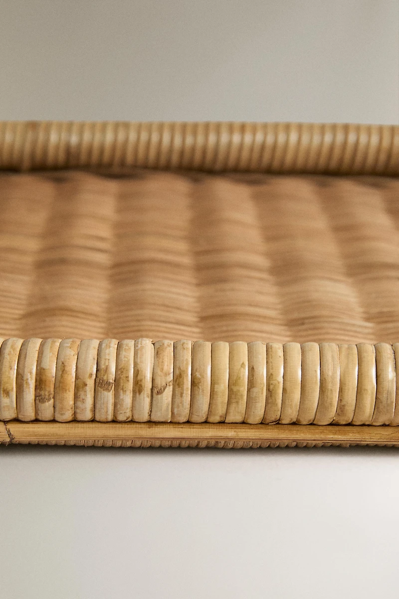 RECTANGULAR RATTAN TRAY