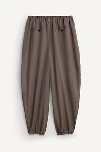 PANTALON BALLON À RAYURES EN VISCOSE ET CUPRO
