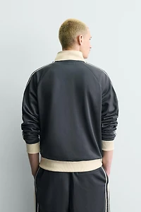 ZIP-UP STRIPED SWEATSHIRT