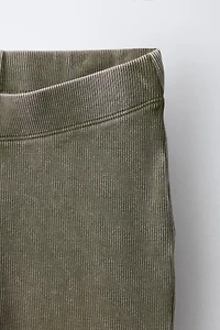 HEAVY WEIGHT T-SHIRT AND WASHED EFFECT RIB FLARE LEGGINGS SET