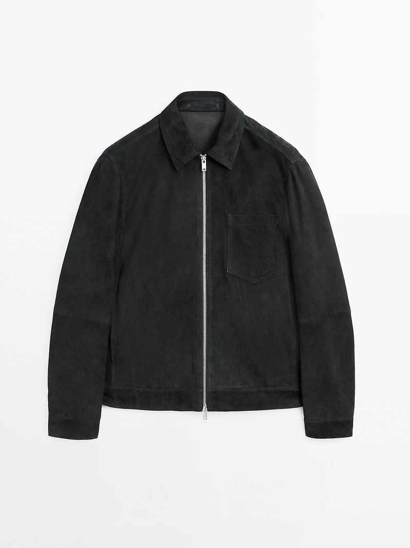 Suede leather jacket