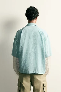 RELAXED FIT SHIRT WITH LAYERED SLEEVE DETAIL