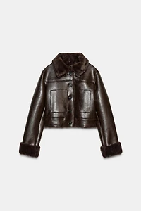 DOUBLE FACED FAUX FUR JACKET