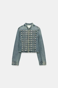 VESTE EN DENIM TRF AJUSTÉE À BOUTONS