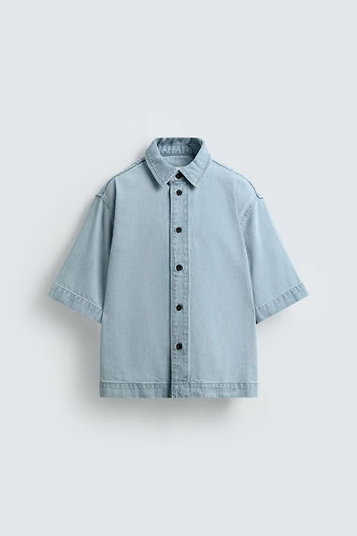 CHEMISE EN DENIM À MANCHES COURTES