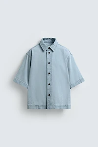 CHEMISE EN DENIM À MANCHES COURTES