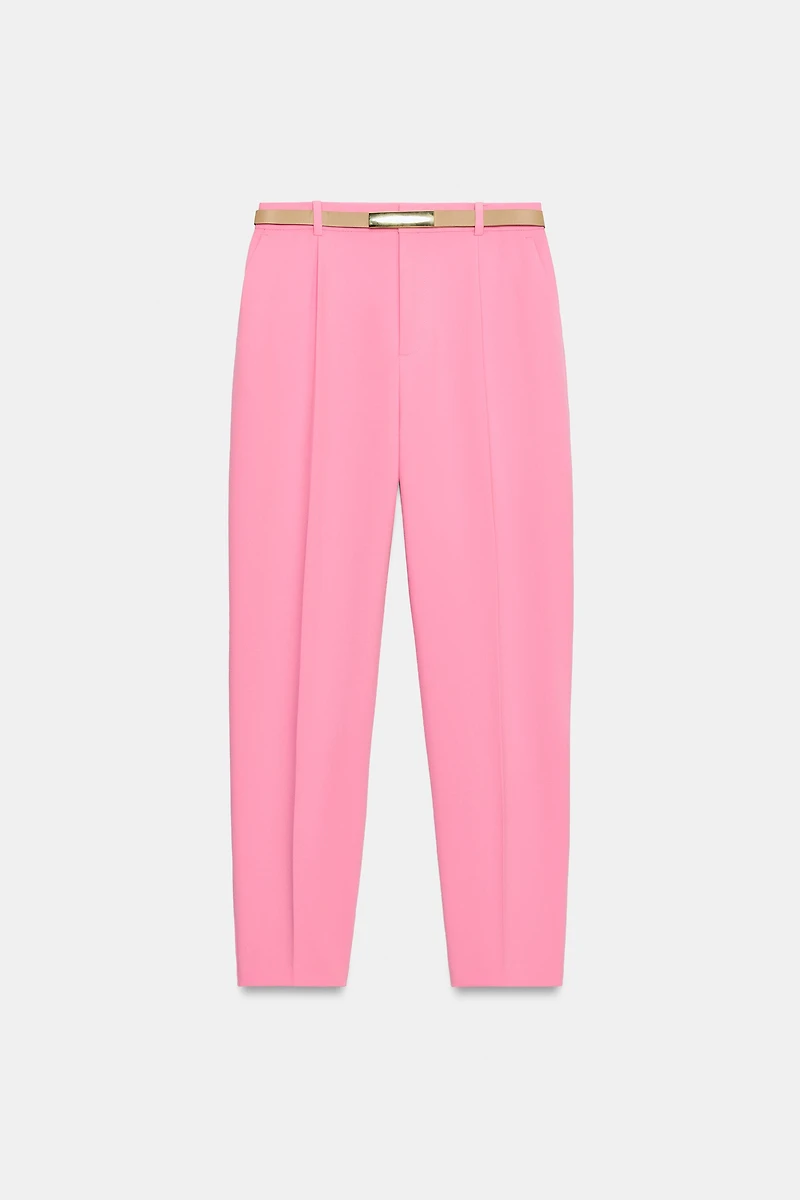 BELTED ANKLE PANTS