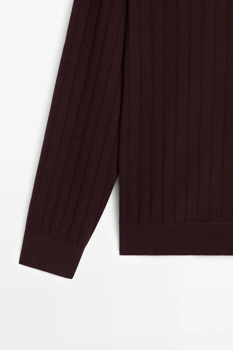 100% Cotton Knit Polo Sweater