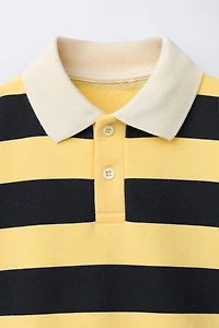 STRIPED POLO SWEATSHIRT