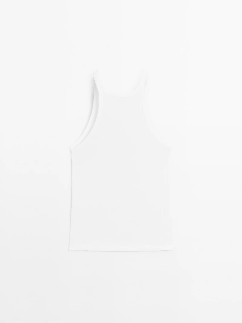 Débardeur 100 % coton à encolure américaine
