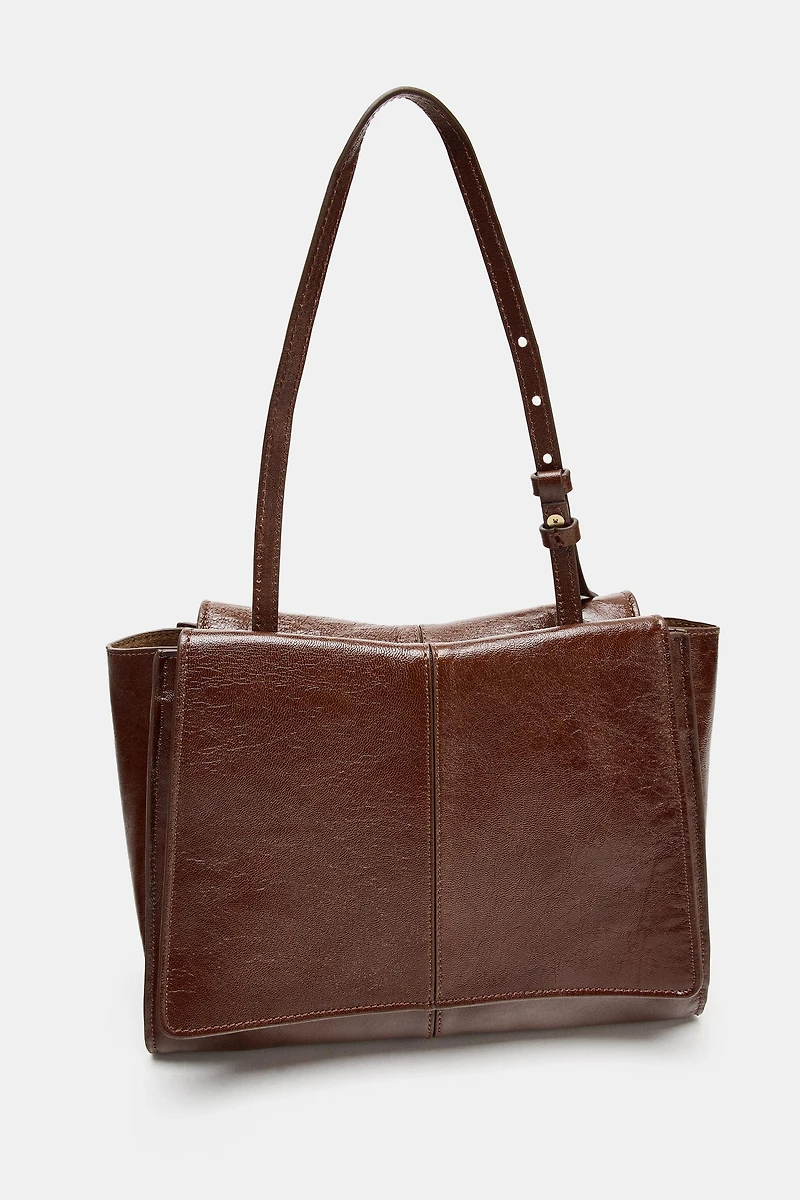 MINI SHOPPER EN CUIR DOUBLE POCHE