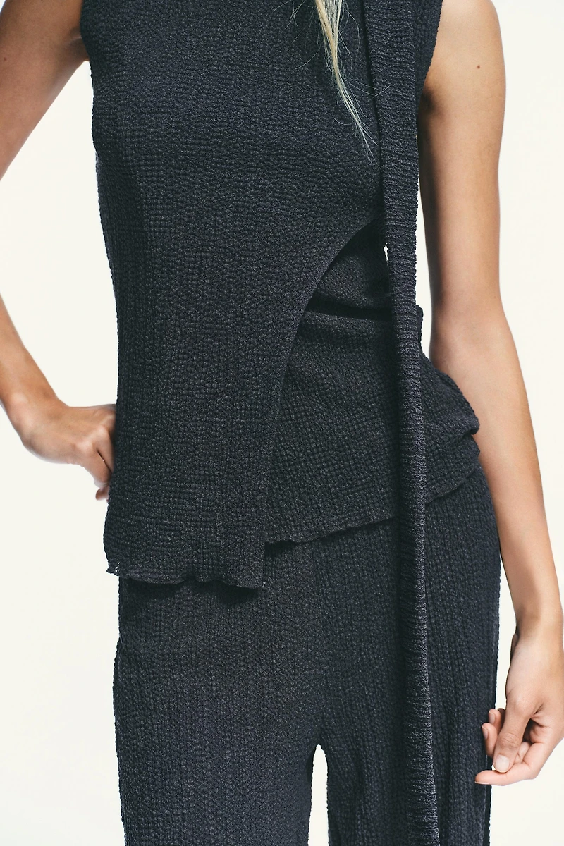 TOP FOULARD TEXTURÉ