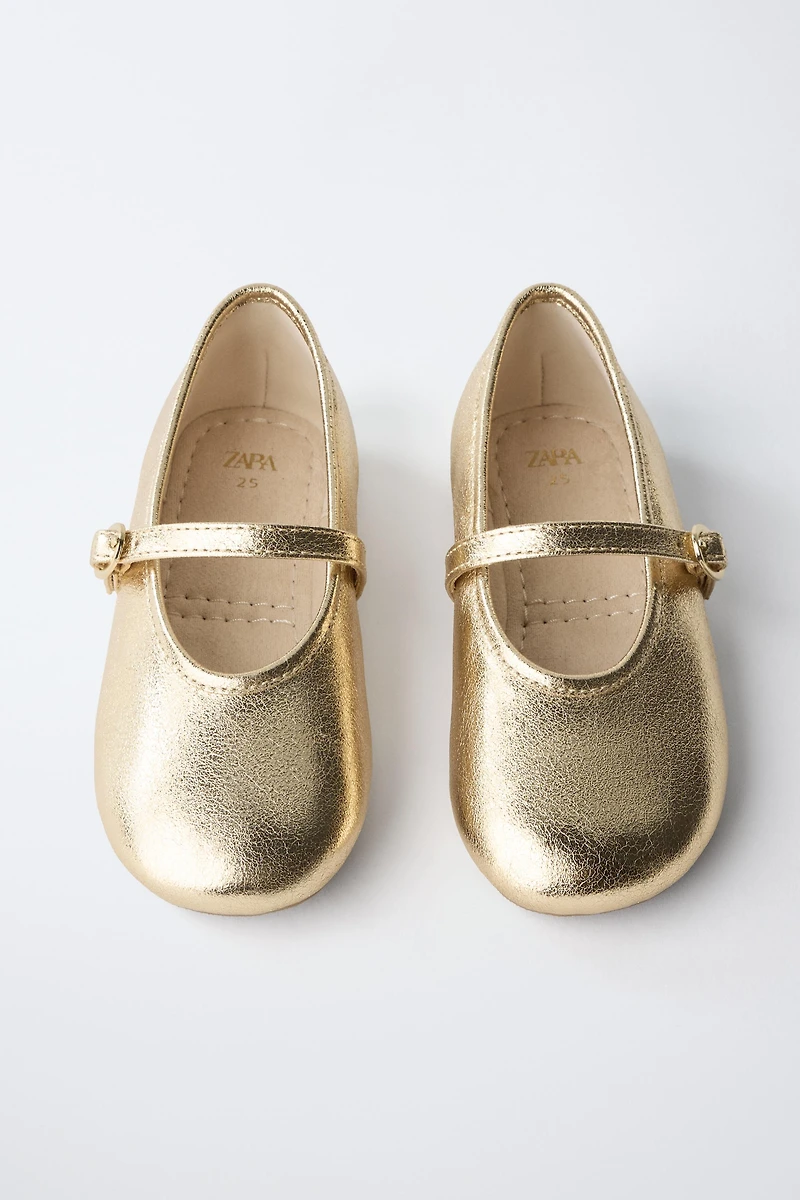 METALLIC BALLET FLATS