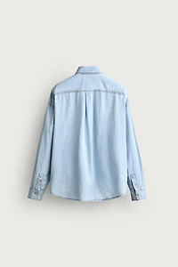 LIGHTWEIGHT WASHED DENIM SHIRT