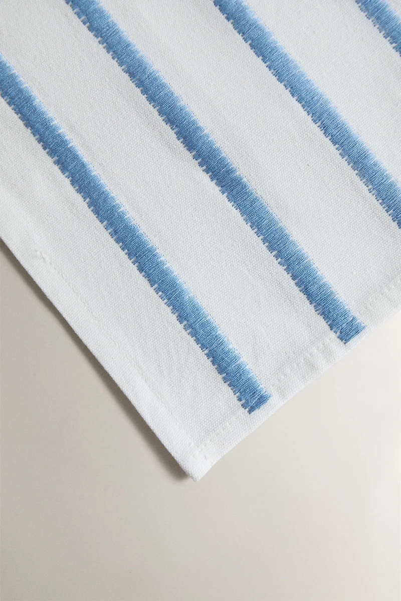 EMBROIDERED STRIPE TABLE RUNNER