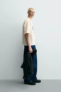 NUMBER PRINT BOXY FIT SWEATSHIRT