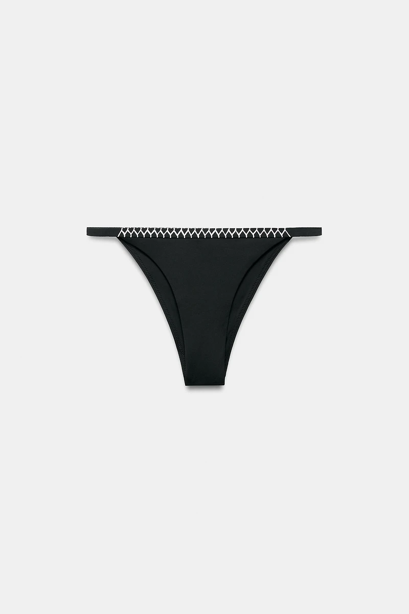 CONTRAST CROCHET BIKINI BOTTOMS