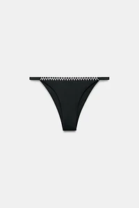 CONTRAST CROCHET BIKINI BOTTOMS