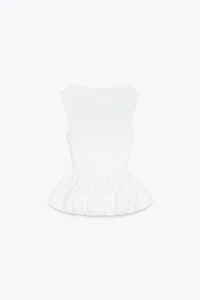 PEPLUM COMBINATION STRAP TOP