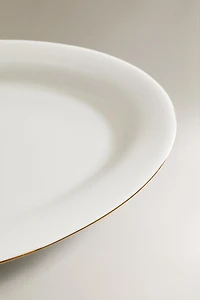 RIMMED BONE CHINA OVAL SERVING DISH