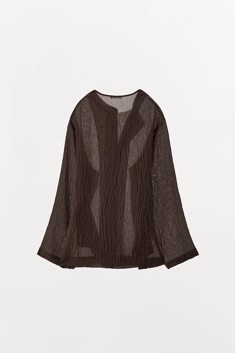 TEXTURED SHIRT WITH VISCOSE