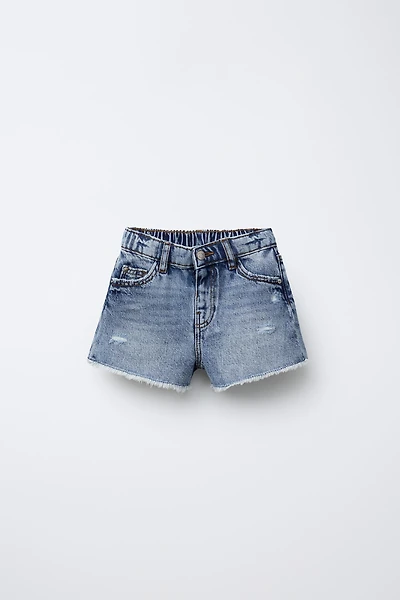 RIPPED HIGH WAIST DENIM SHORTS