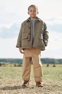 MANTEAU À CARREAUX EFFET MOUTON AVEC LAINE ÉDITION LIMITÉE