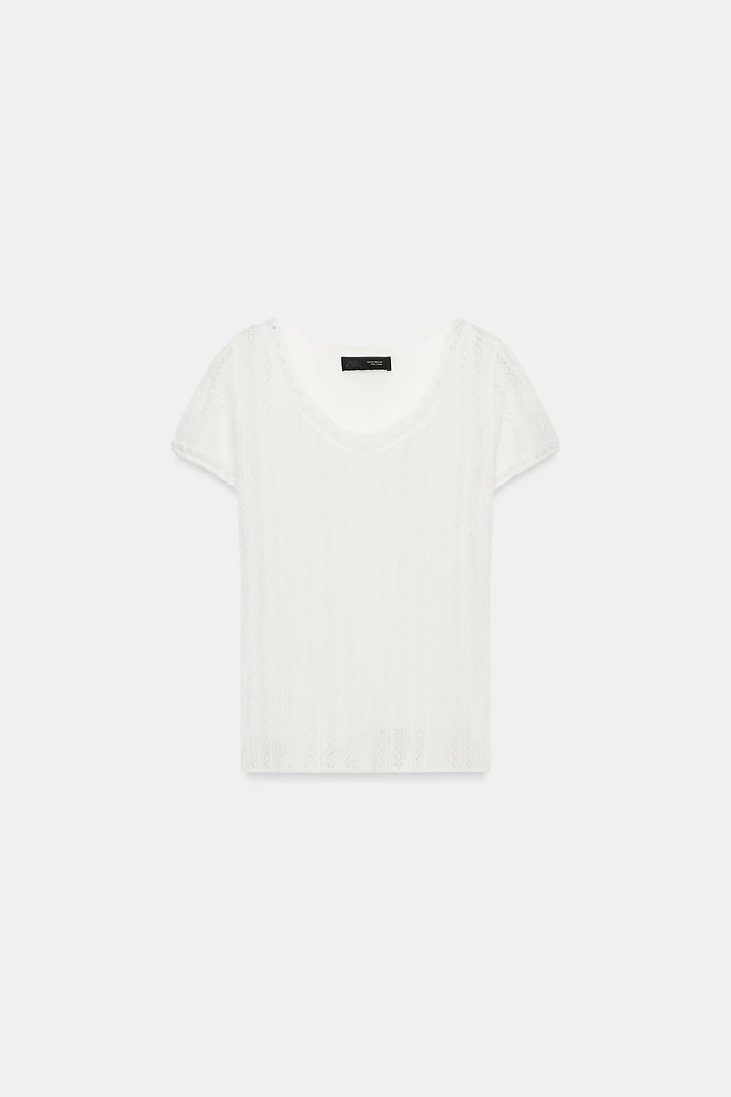 POINTELLE KNIT TOP