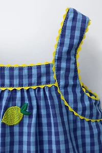 CASA LAWA X ZARA KIDS EMBROIDERED LEMON GINGHAM TOP
