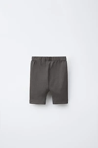RIB CYCLING SHORTS WITH LABEL