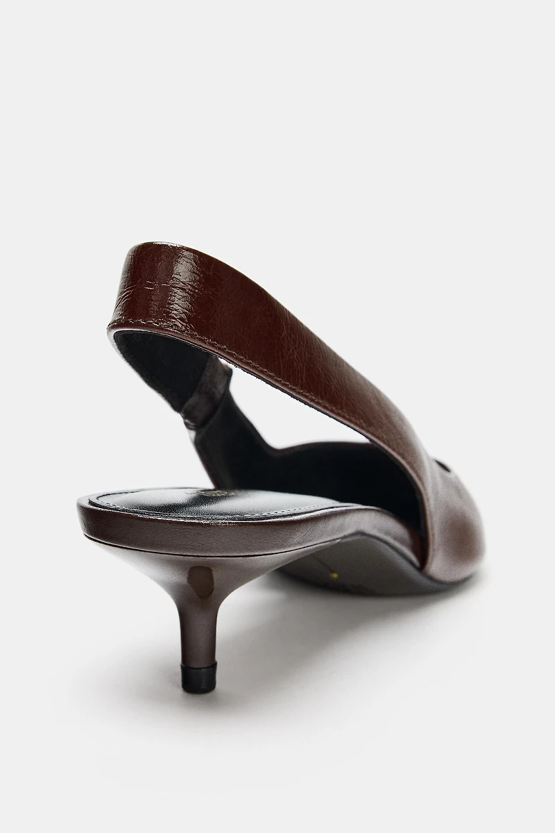 LEATHER SLINGBACK HEELS