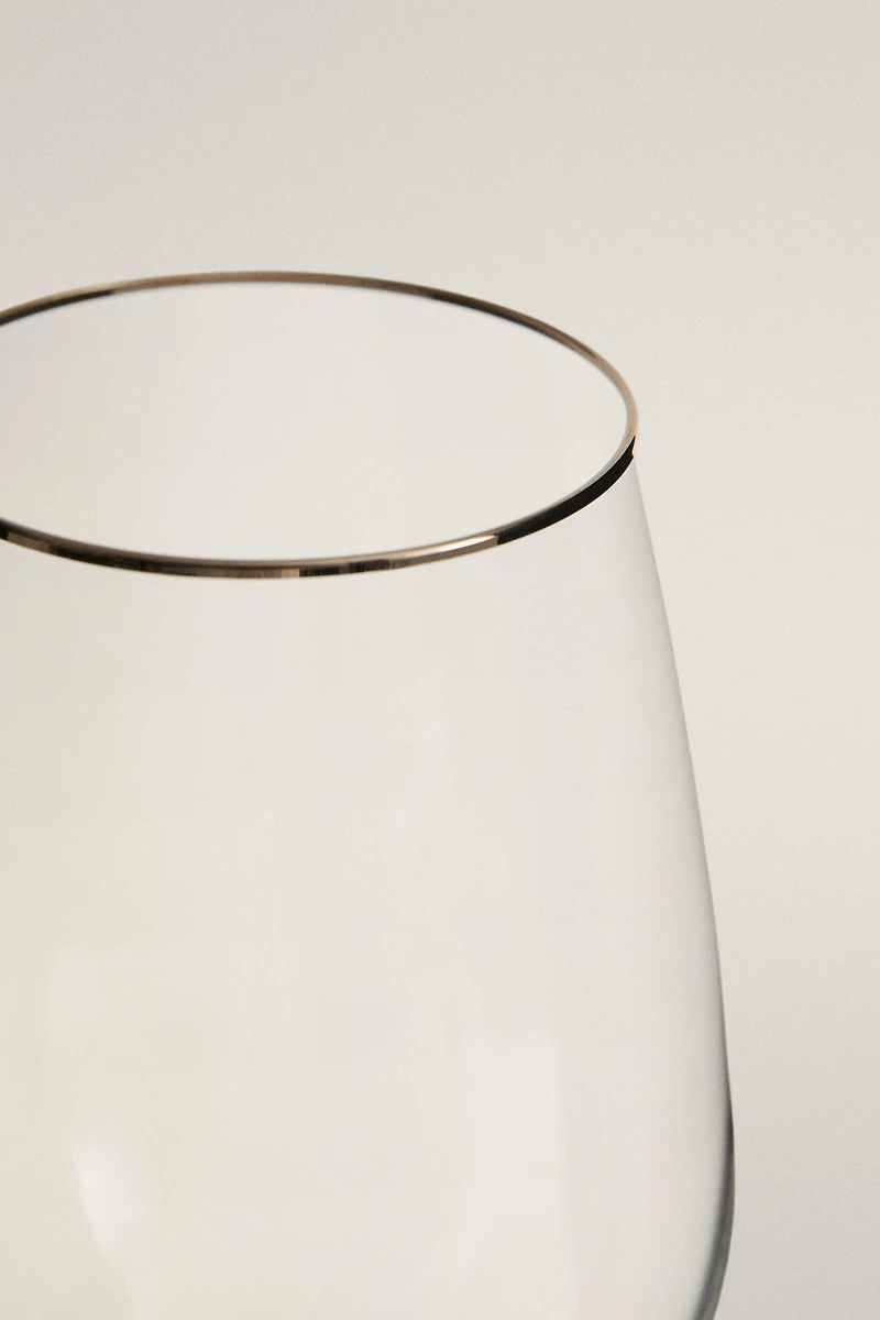 CRYSTALLINE GLASS WITH SILVER RIM