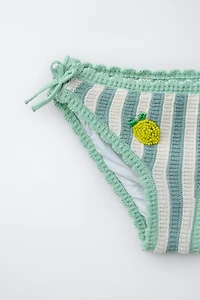 AGES 6-14 / FRUIT & STRIPE CROCHET KNIT BIKINI
