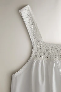 LACE STRAP COTTON NIGHTGOWN
