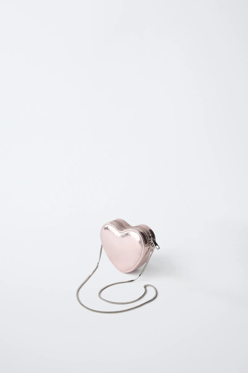 METALLIC HEART CROSSBODY BAG