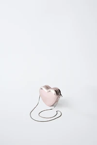 METALLIC HEART CROSSBODY BAG