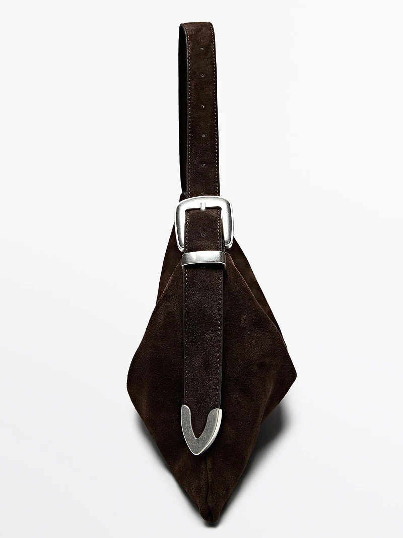 Medium-sized split suede bag