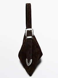 Medium-sized split suede bag