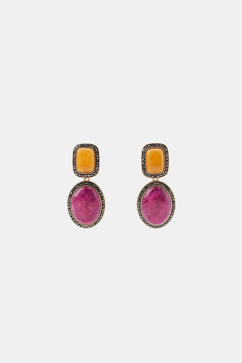 BOUCLES D'OREILLES À PIERRES BRILLANTES