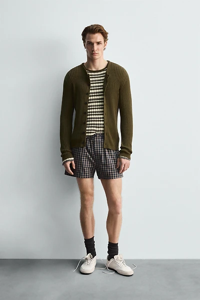 RIB KNIT CARDIGAN