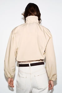 CHEMISE EN POPELINE AVEC COL CONTRASTANT