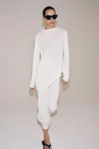 ASYMMETRIC KNIT LONG JUMPER