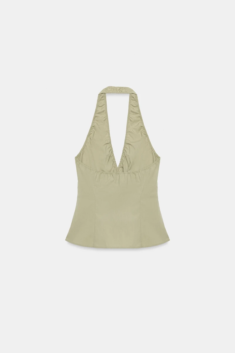 CRISS-CROSS HALTER TOP