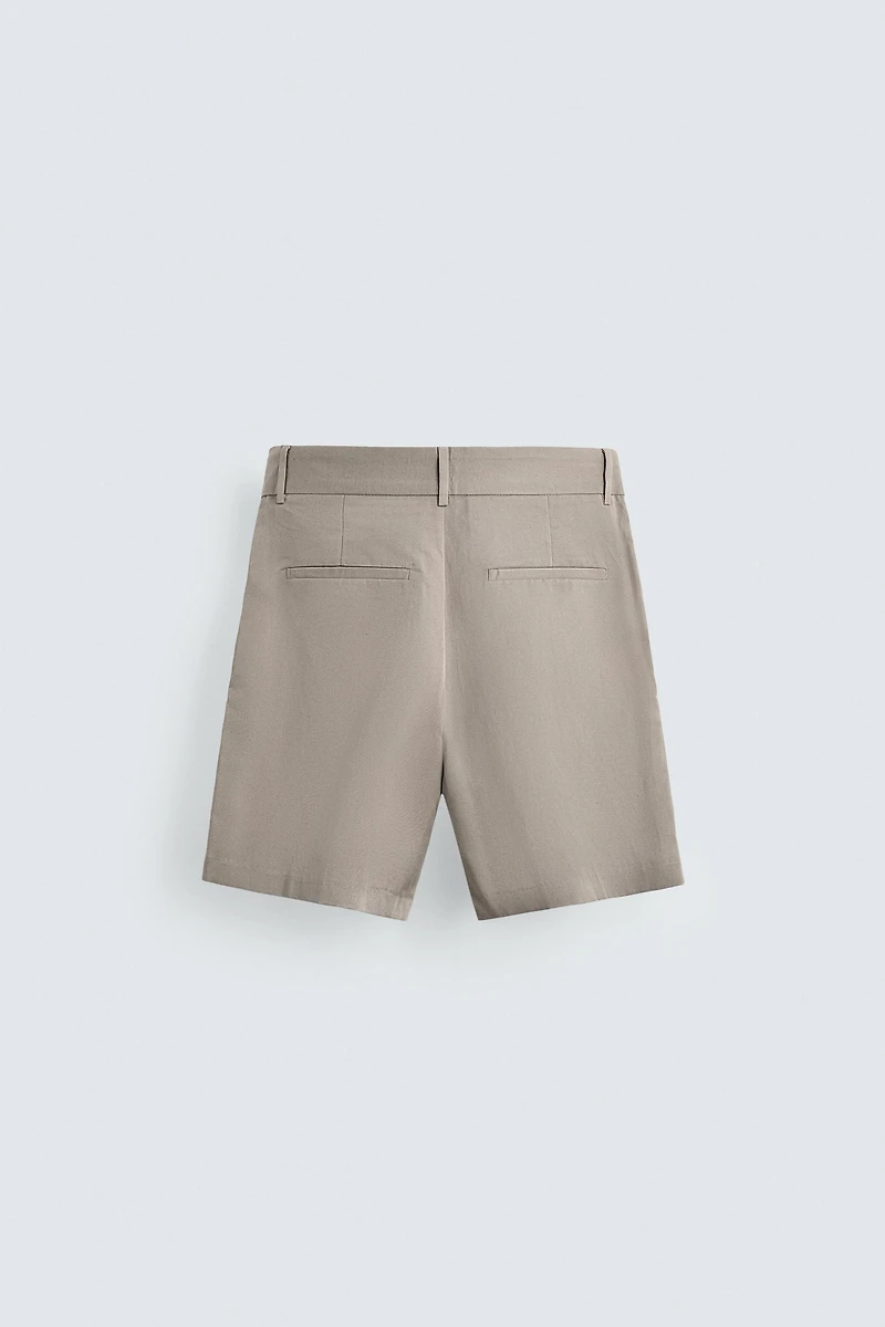 RELAXED FIT PLEATED SHORTS