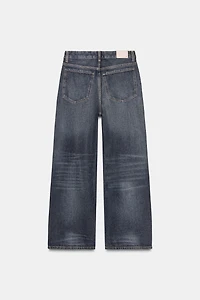 TRF RIPPED MID-RISE BAGGY JEANS