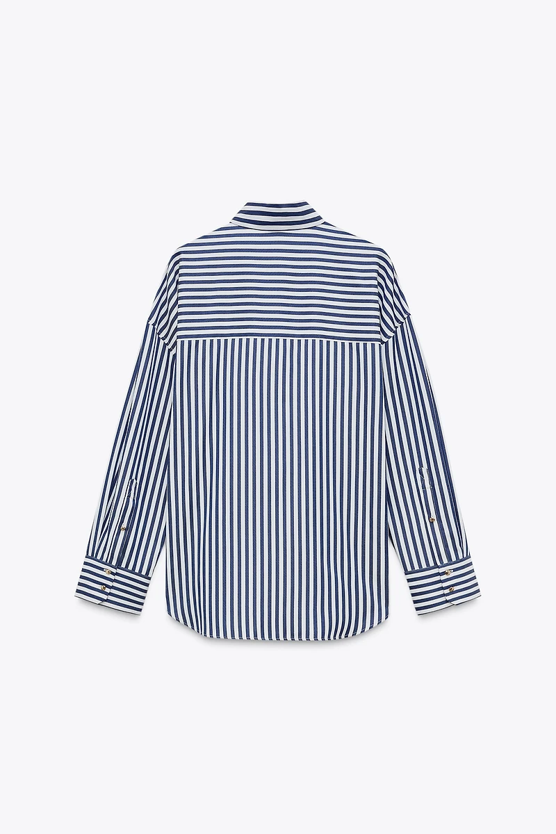 STRIPED SHIRT WITH METALLIC THREAD