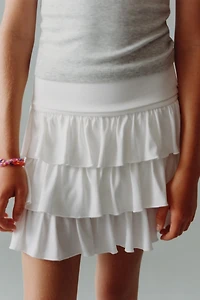 RUFFLED STRIPED SKORT